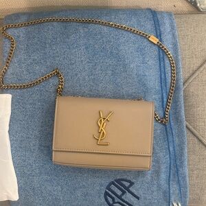 Designer Inspired Beige Crossbody Bag